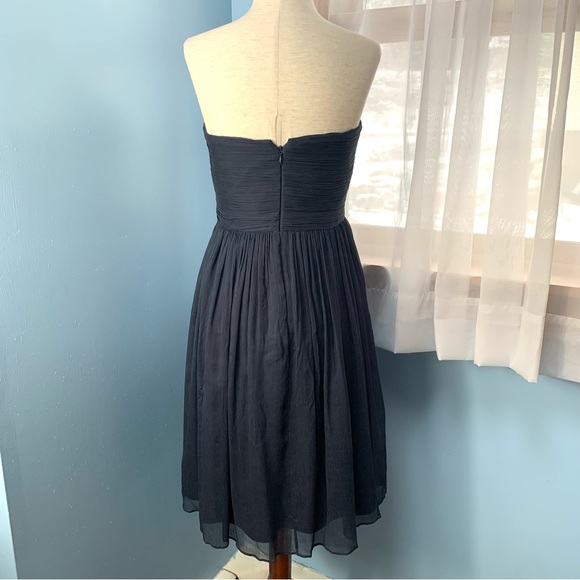 J. Crew Navy Nadia Silk Chiffon Strapless Dress - Picture 5 of 9
